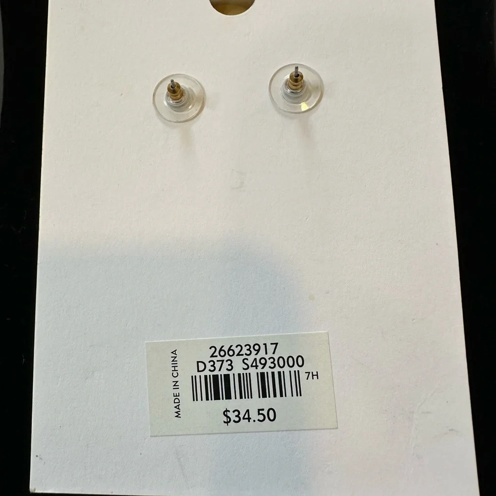 LOFT Gold Triple-Drop Earrings with Sparkling Accents NWT - Picture 2 of 4